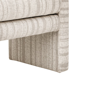 62.2 Inch Striped Upholstered Ottoman Bench