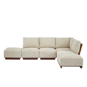 Velora 116 in. 6-Piece L Shaped Boucle Modular Sectional Sofa