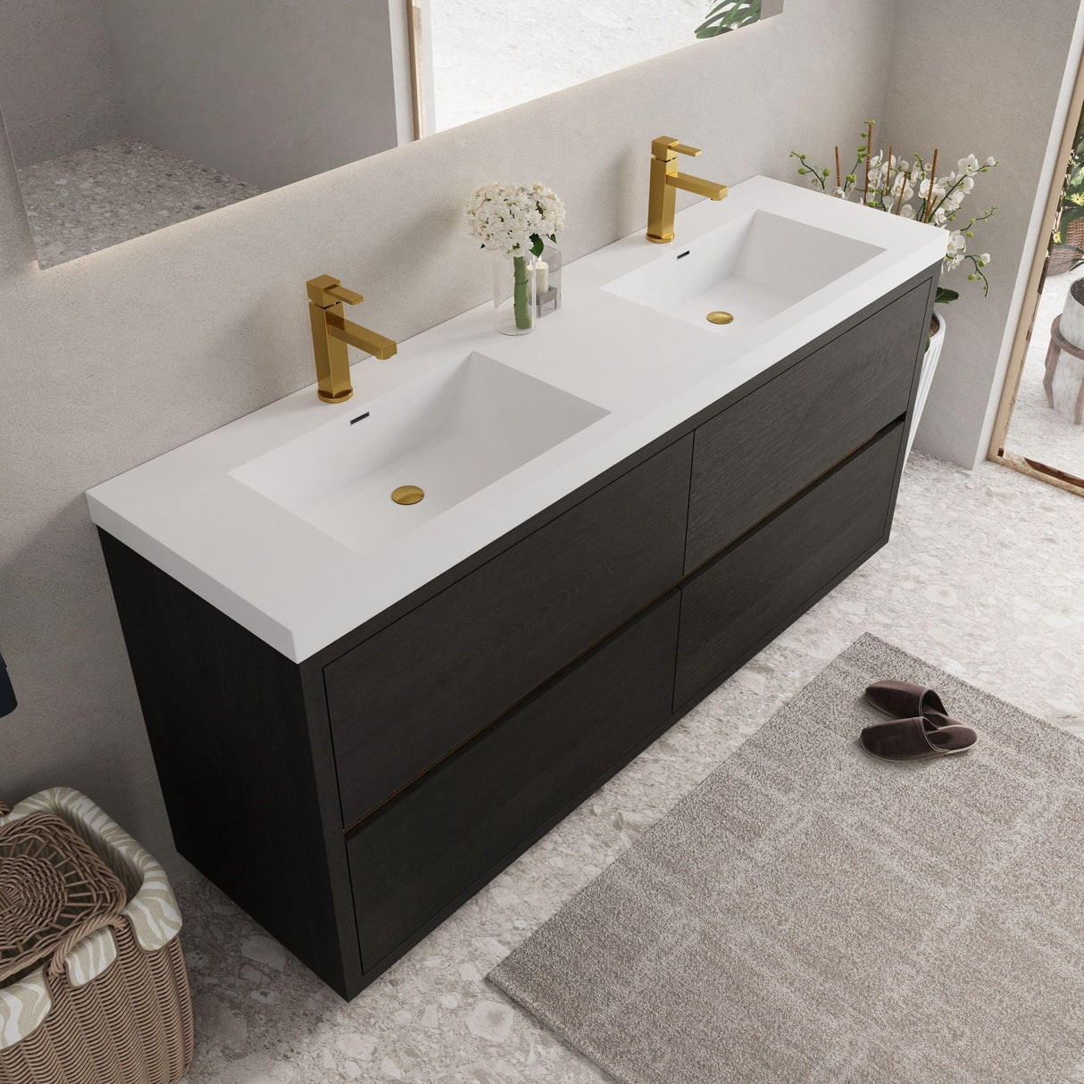 Bathin Freestanding Bathroom Vanity With Double Sinks