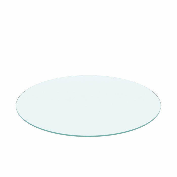 36" Round Tempered Glass Table Top with Flat Polished Edge - Transparent