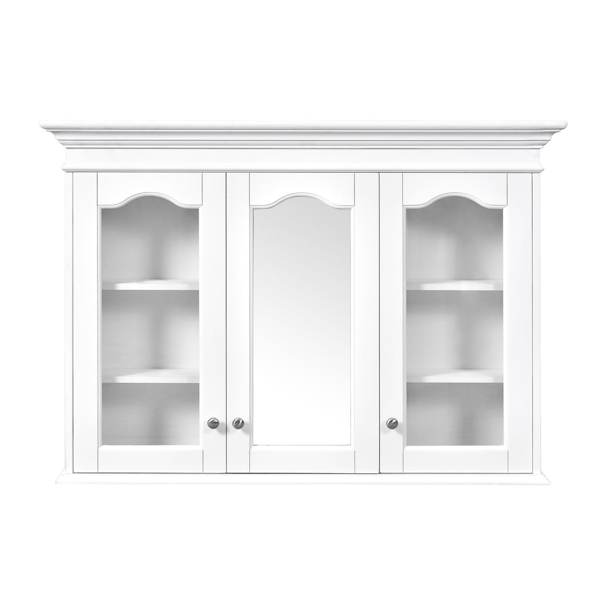 Medicine Cabinet With Mirror Door And Adjustable Shelves, Wall-Mounted Bathroom Storage Cabinet - White