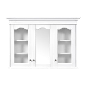 Medicine Cabinet With Mirror Door And Adjustable Shelves, Wall-Mounted Bathroom Storage Cabinet - White