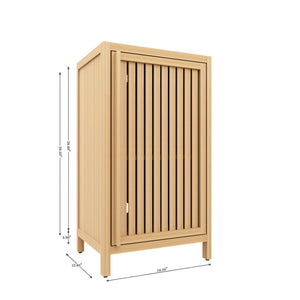 Bamboo Freestanding Storage Cabinet With Door And Shelf For Bathroom, Living Room, Kitchen - Natural / Natural Wood