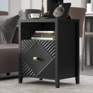 Modern Nightstand with Charger Station and USB Port