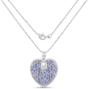 6.17 Carat Genuine Tanzanite .925 Sterling Silver Pendant