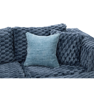 Modular Sectional Sofa, Boneless Couch With 2 Movable Ottomans