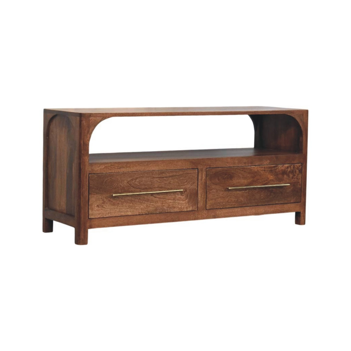 Solid Wood Arc-Line Media Console