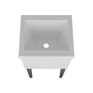Katy Compact Utility Sink with Metal Legs for Laundry Room