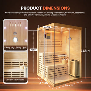 Double-Person 3000W Heating Furnace Sauna Room