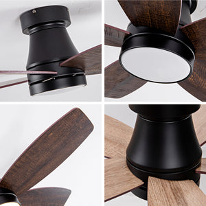 Ceiling Fans with Lights and Remote, 32 Inch Low Profile Ceiling Fan with Light, Flush Mount, Reversible, 3CCT, Dimmable