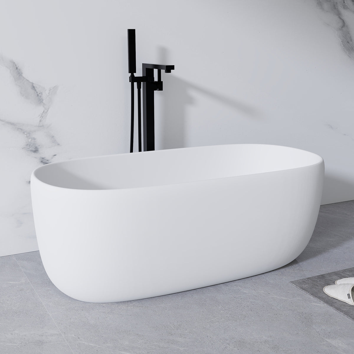 51" Freestanding Bathtub in Matte White