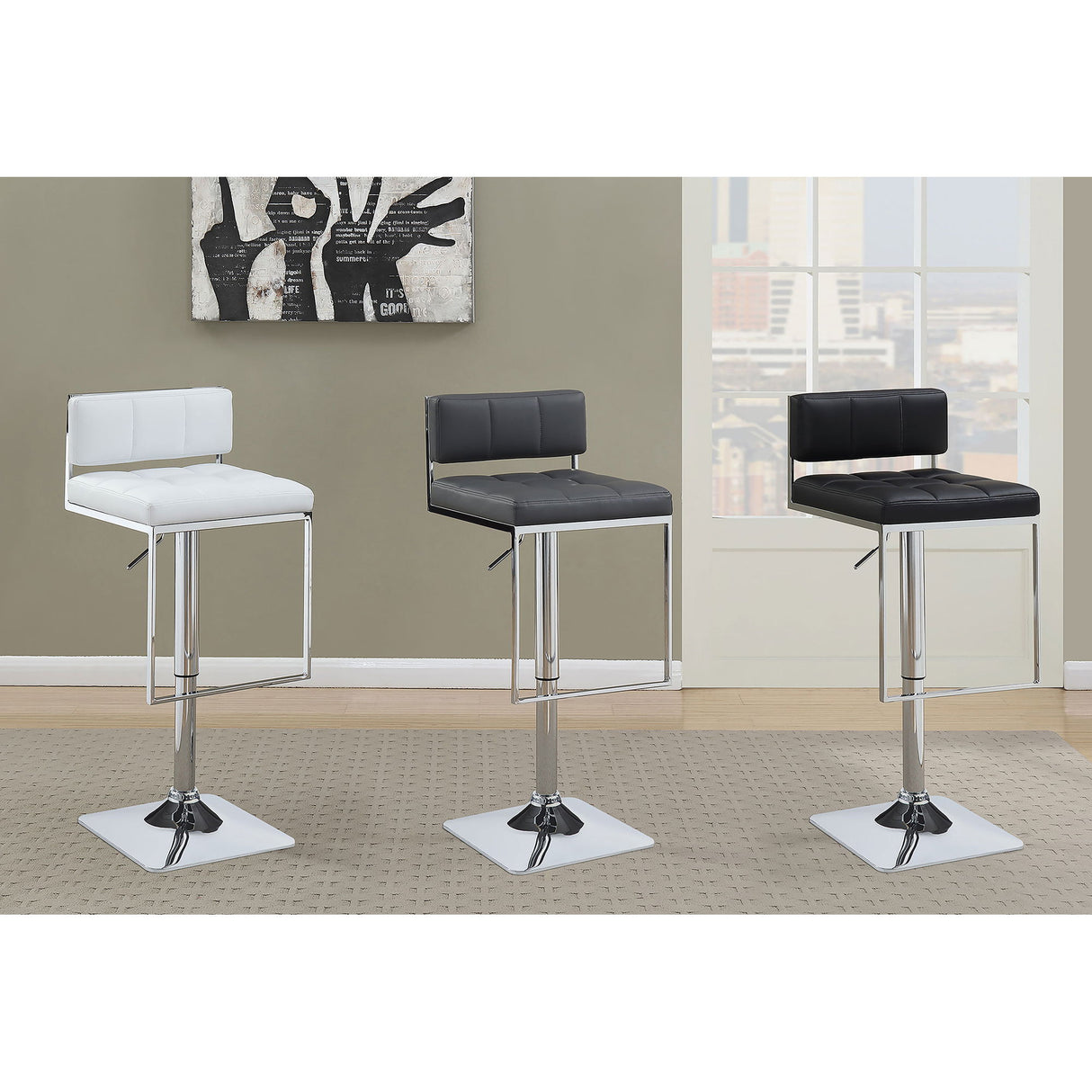 Alameda - Adjustable Bar Stool - White