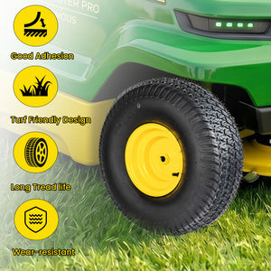 Set of 2 20x8.00-8 Lawn Mower Tires and Wheel Assembly