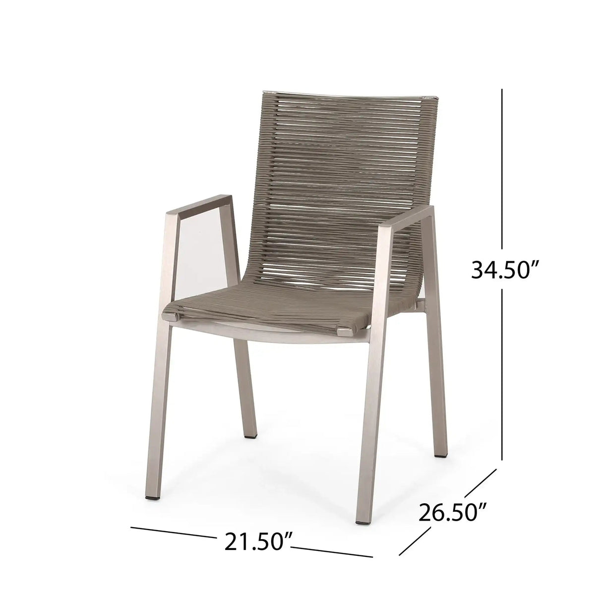 Outdoor Modern Aluminum Dining Chair Set With Rope Sea (Set of 2) - Best Buy Furniture