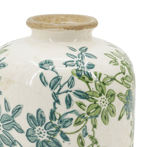 Set of 3 Floral Ceramic Vases