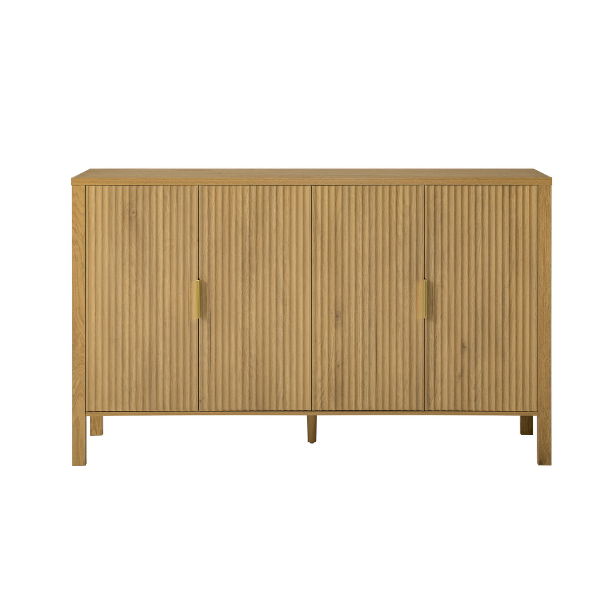 U_STYLE Modern 57.5" Stripe Door Storage Cabinet