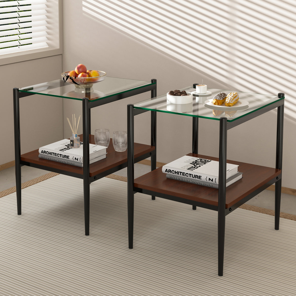 Set of 2 Rectangle End Table