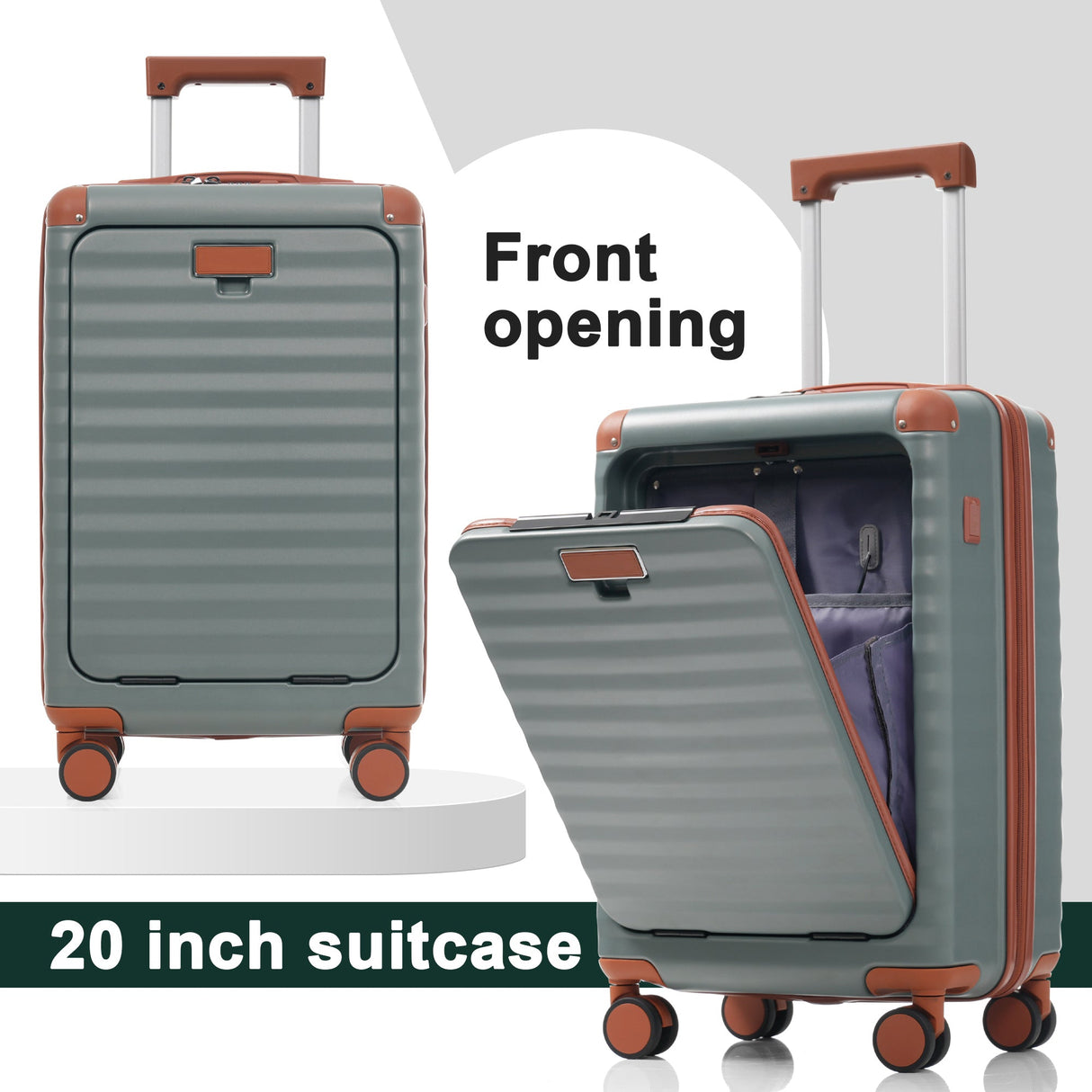 Deluxe 5-Piece Hard-Side Luggage Set with USB and TSA Security