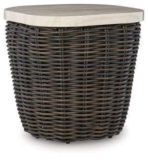 Kimora - Square End Table - Beige / Dark Brown - Best Buy Furniture