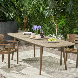 Placidity - Outdoor Expandable Dining Table With Slatted Tabletop And Tapered Legs - Best Buy Furniture