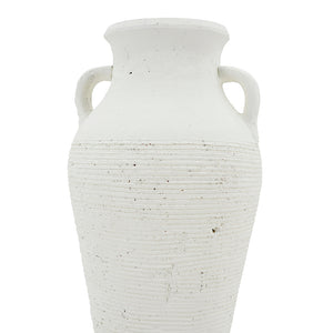 Rustic White Terracotta Tall Vase