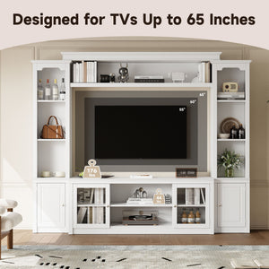 All-In-One TV Stand With Bookcase For TVs Up To 65"
