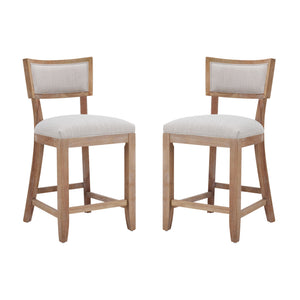 Upholstered Counter Height Bar Stools With Comfy Back (Set of 2)
