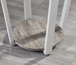 Elysian - Contemporary Round End Table With Shelf - Gray