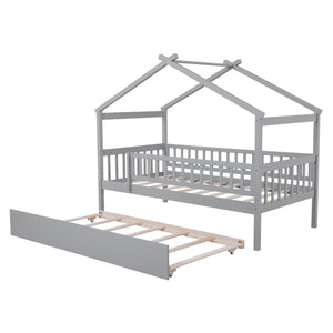 Creativity House Bed With Twin Size Trundle