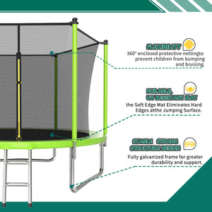 10FT Trampoline with Basketball Hoop and Ladder