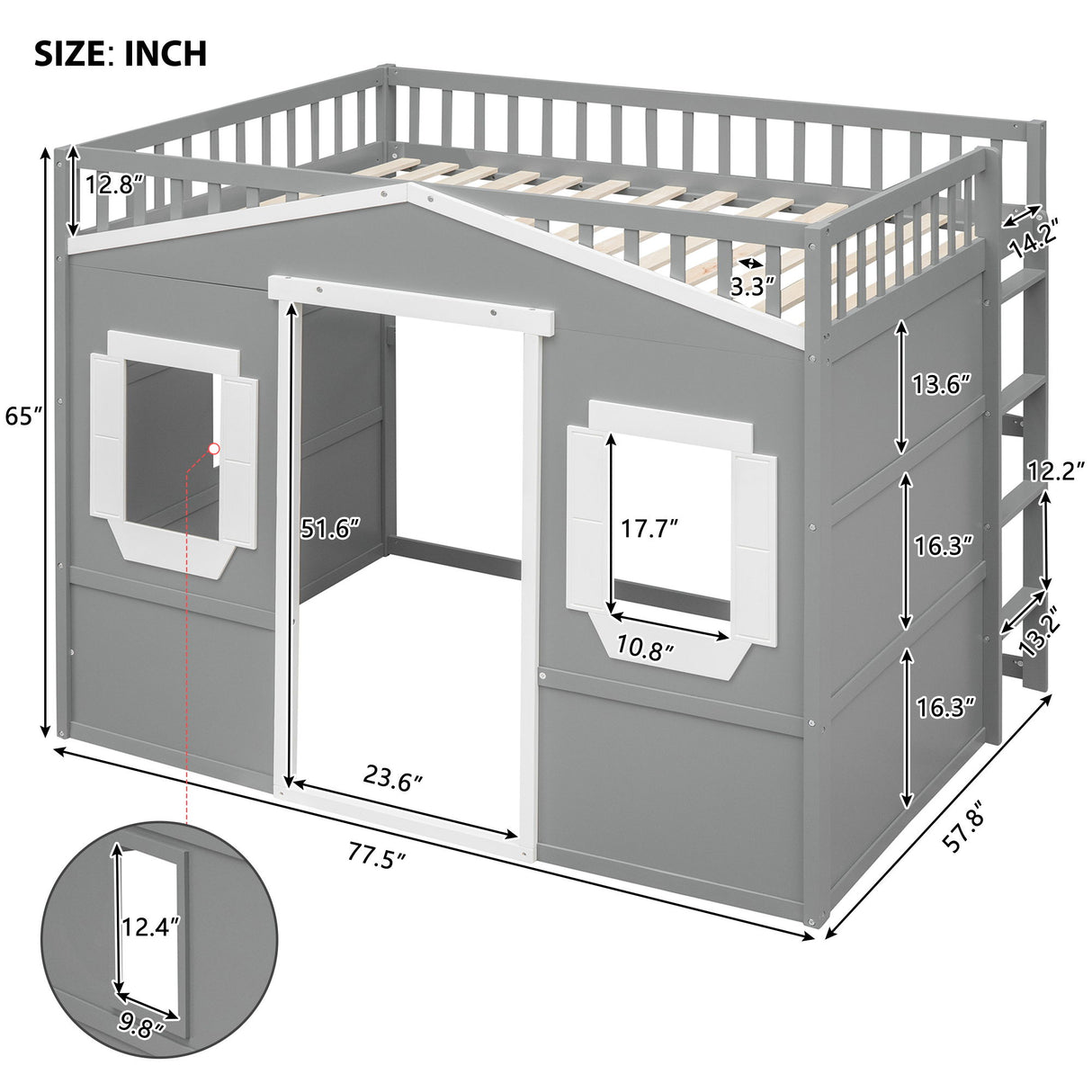 Elegant House Loft Bed With Ladder