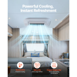 Truck Air Conditioner, 12V 10000 BTU RV Rooftop AC Unit