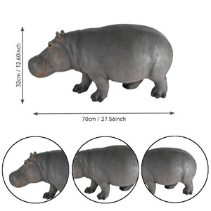 12.6'' Weather Resistant Hippopotamus Garden Statue