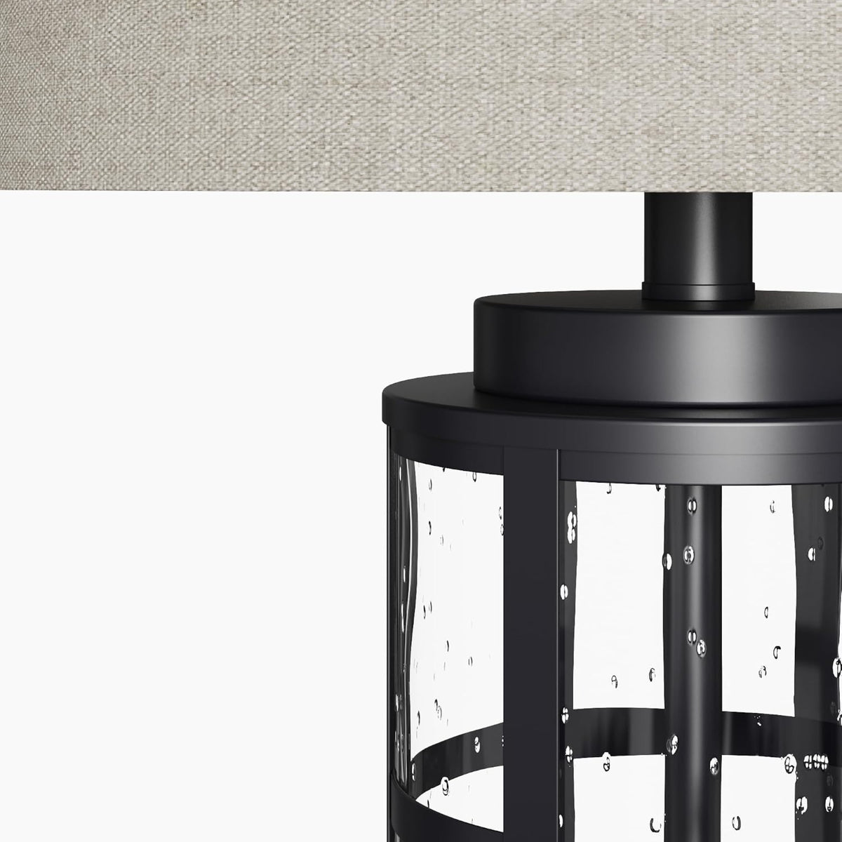 25-Inch Glass Table Lamps Set of 2, 3-Way Dimmable with USB and Type C, Black