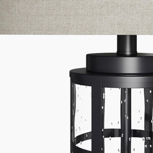 25-Inch Glass Table Lamps Set of 2, 3-Way Dimmable with USB and Type C, Black