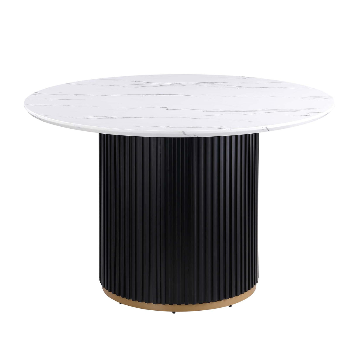 46 Inch Round Faux Marble Dining Table