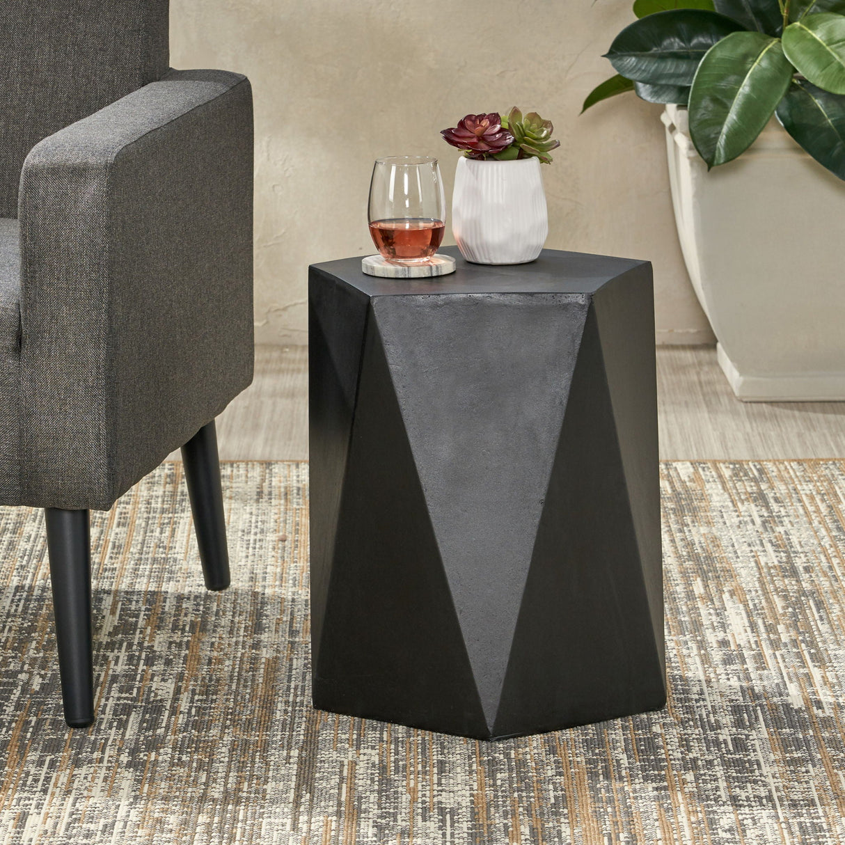 Side Table With Geometric Design - Best Buy Furniture