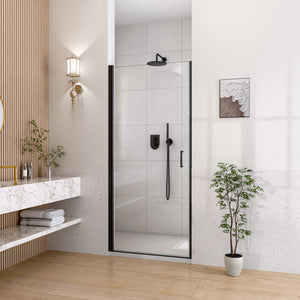 32" W x 72" H Semi-Frameless Circular Pivot Shower Door in Matte
