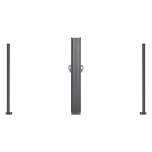 Retractable Side Awning, 71" x 236" Patio Screen with Waterproof Polyester Fabric