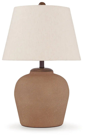 Scantor - Metal Table Lamp - Rust - Best Buy Furniture