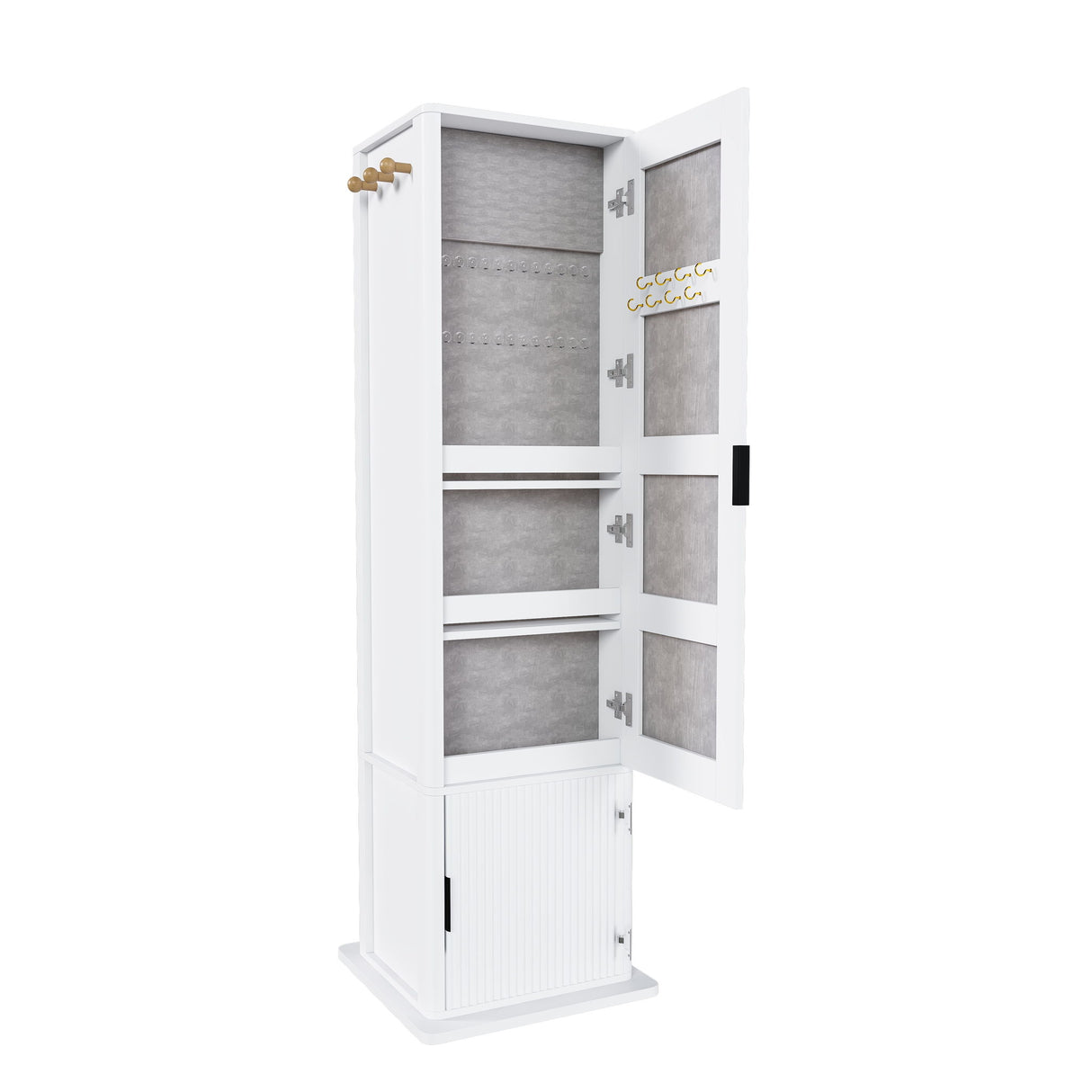 360° Rotating Makeup Cabinet With Full Length Mirror