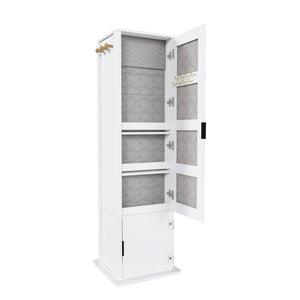 360° Rotating Makeup Cabinet With Full Length Mirror