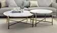 Zaidee - Marble Top Nickel Nesting Table Set - White - Best Buy Furniture