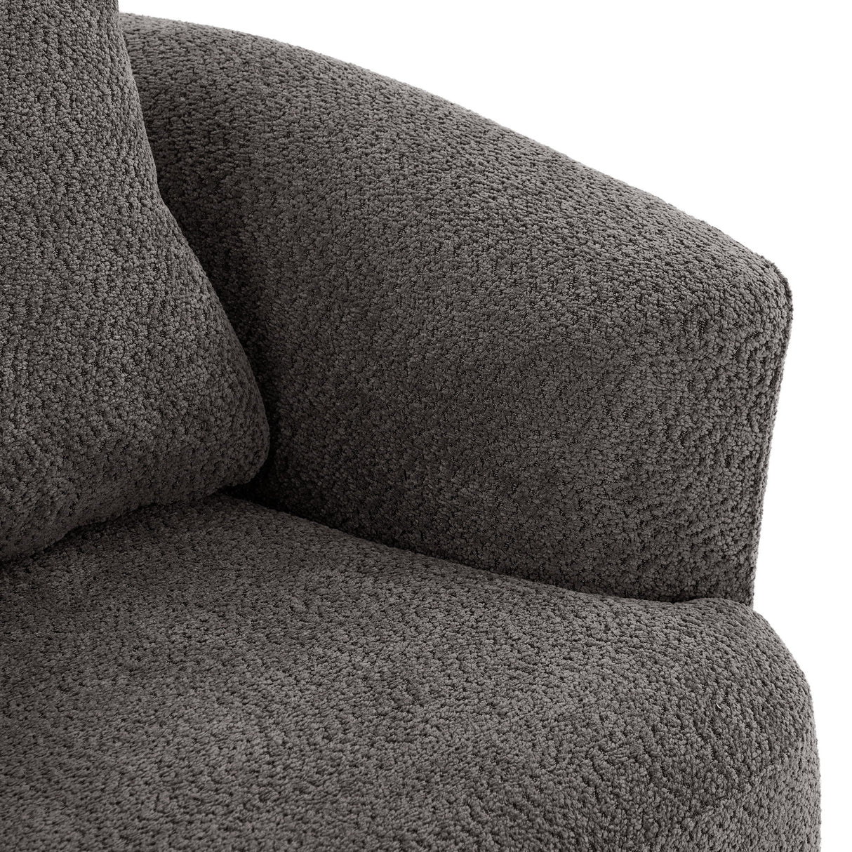 360° Swivel Barrel Sofa Chair With Throw Pillow, Upholstered Accent Chair