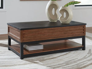 Kallari - Lift Top Cocktail Table - Warm Brown / Black - Best Buy Furniture