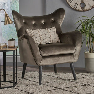 Alyssa - Mid Century Upholstered Arm Chair With Wingback Design - Best Buy Furniture