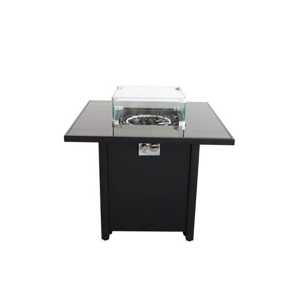 Powder Coated Fire Pit With Top - Black