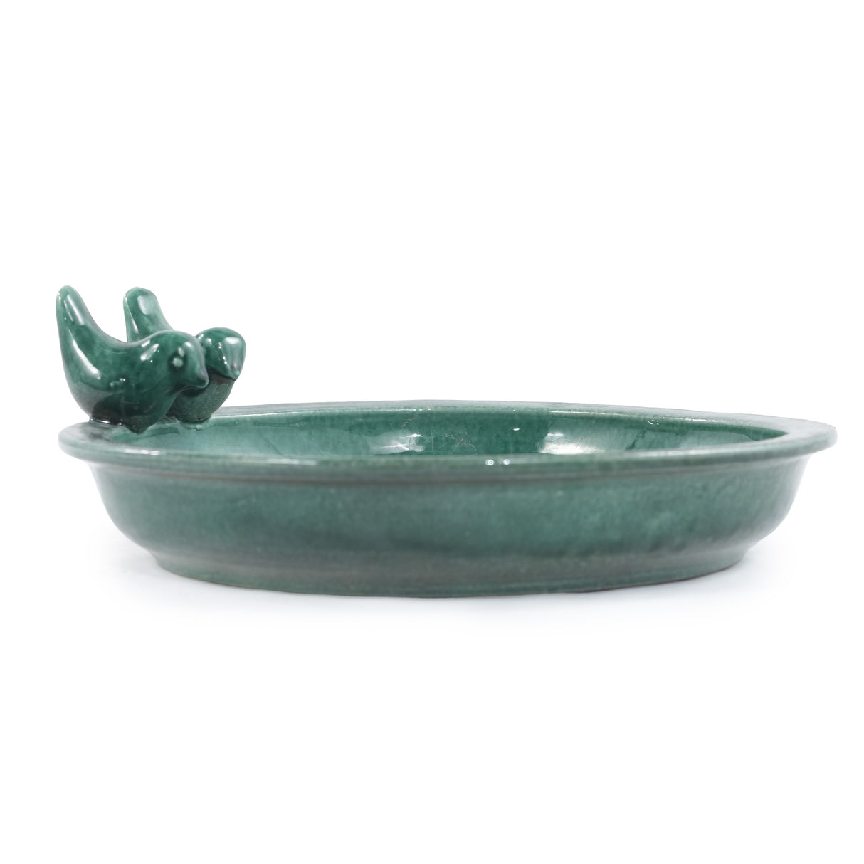 Handmade Ceramic Bird Bath, 11.8 Inch Forest