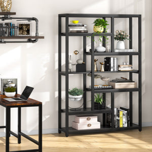 Extra Tall 7 Tier Industrial Etagere Bookcase With 10 Shelves Organizer
