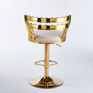 Modern Bar Chair With Iron Tube Legs, Soft Cushions And Comfortable Backrest (Set of 2)